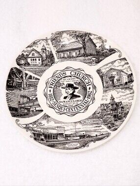 Friends Church Damascus Ohio Sesquicentennial Decorative Plate - Black & White